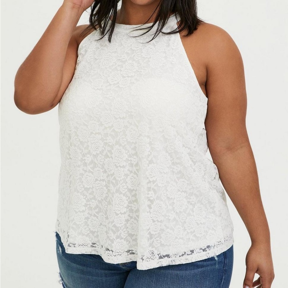Torrid Lace Ivory Goddess Neck Blouse NWT Size 3X